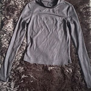 H&M Black Ribbed Long Sleeve Top
